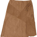 Falda de ante vintage para mujer IT 46 Grande W30 Cuero Beige