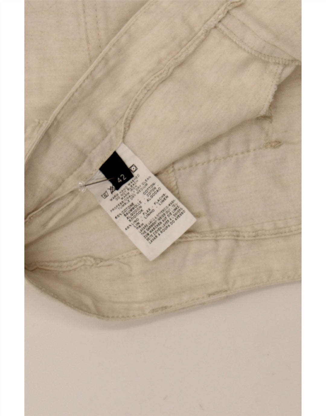 TRUSSARDI Womens Pencil Skirt IT 42 Medium W30  Off White Cotton Vintage Trussardi and Second-Hand Trussardi from Messina Hembry 