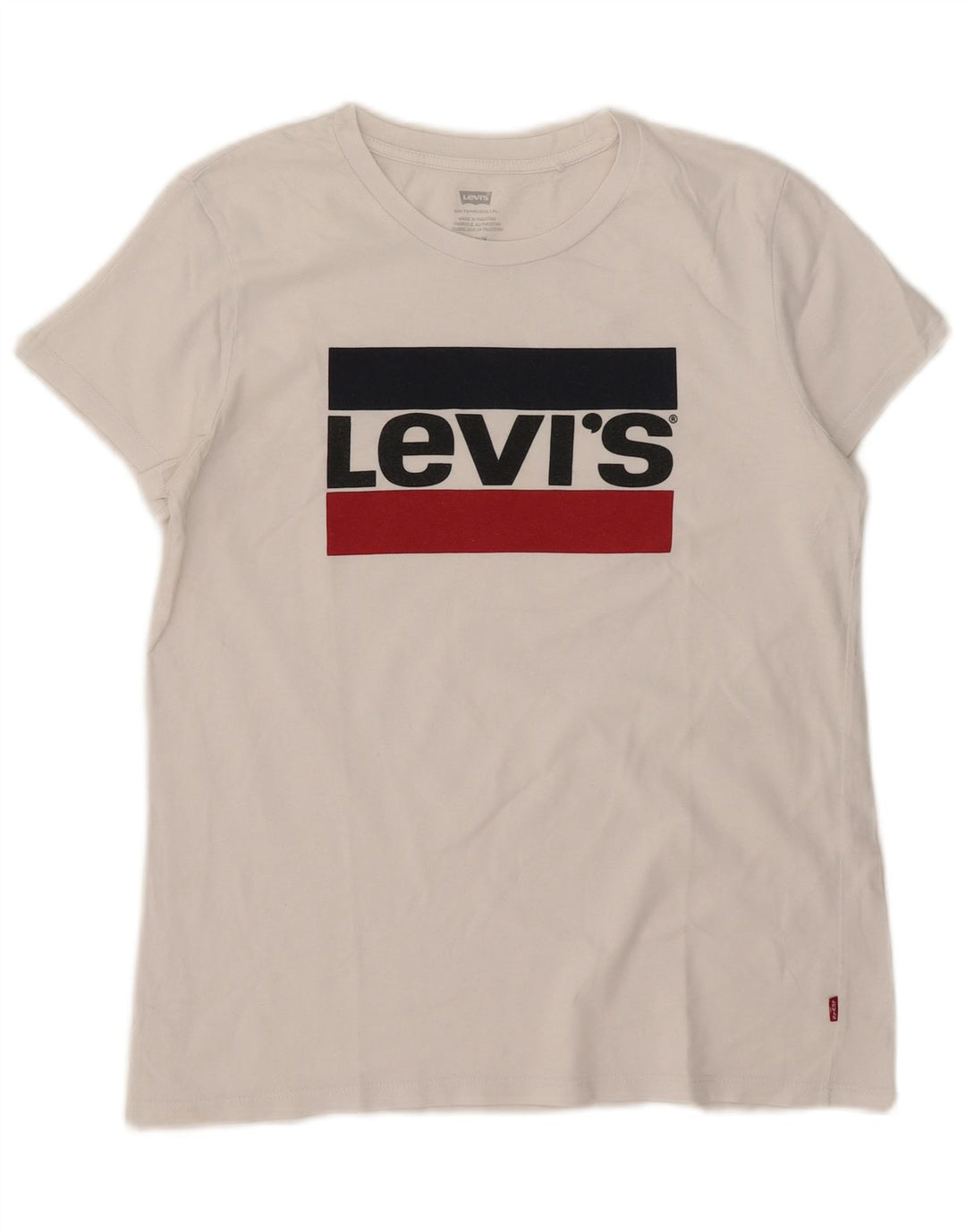 Levi's - Camiseta gráfica para mujer, talla 40, talla mediana, color blanco