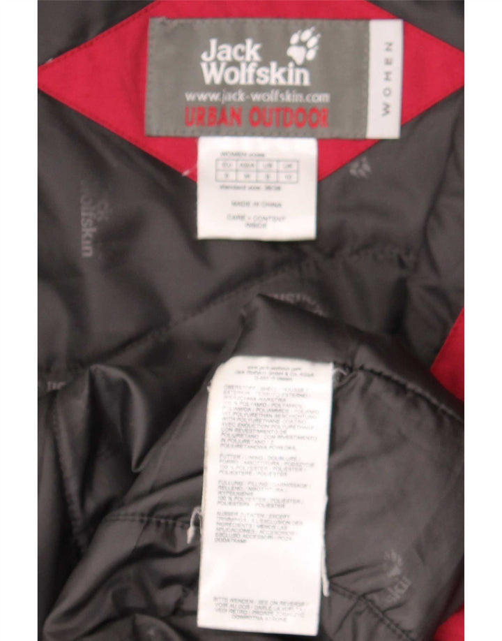 Jack Wolfskin Abrigo cortavientos con capucha para mujer UK 10 Small Red Poliéster