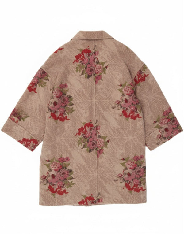 Stefanel Trenca extragrande para mujer UK 10 Small Pink Floral Rayon