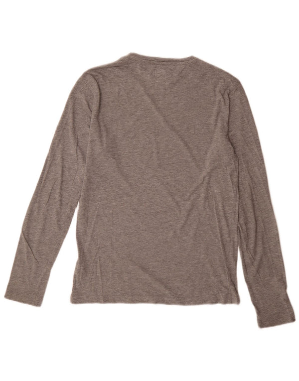 Tommy Hilfiger Camiseta de manga larga para hombre de algodón moteado gris pequeño