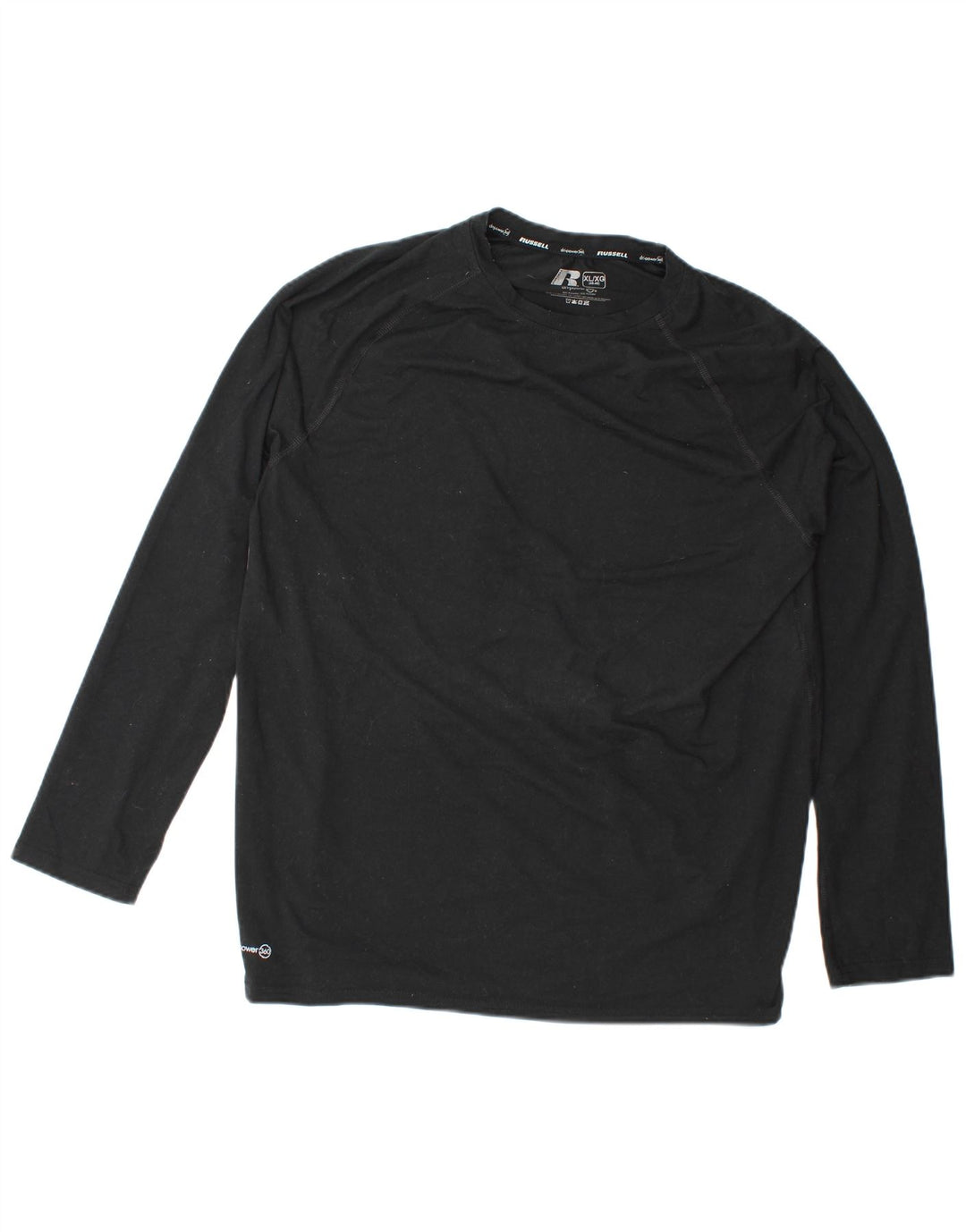 RUSSELL ATHLETIC Camiseta Dri-Power para hombre de manga larga XL Poliéster negro