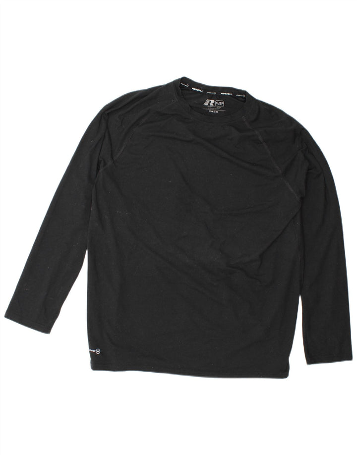 RUSSELL ATHLETIC Camiseta Dri-Power para hombre de manga larga XL Poliéster negro