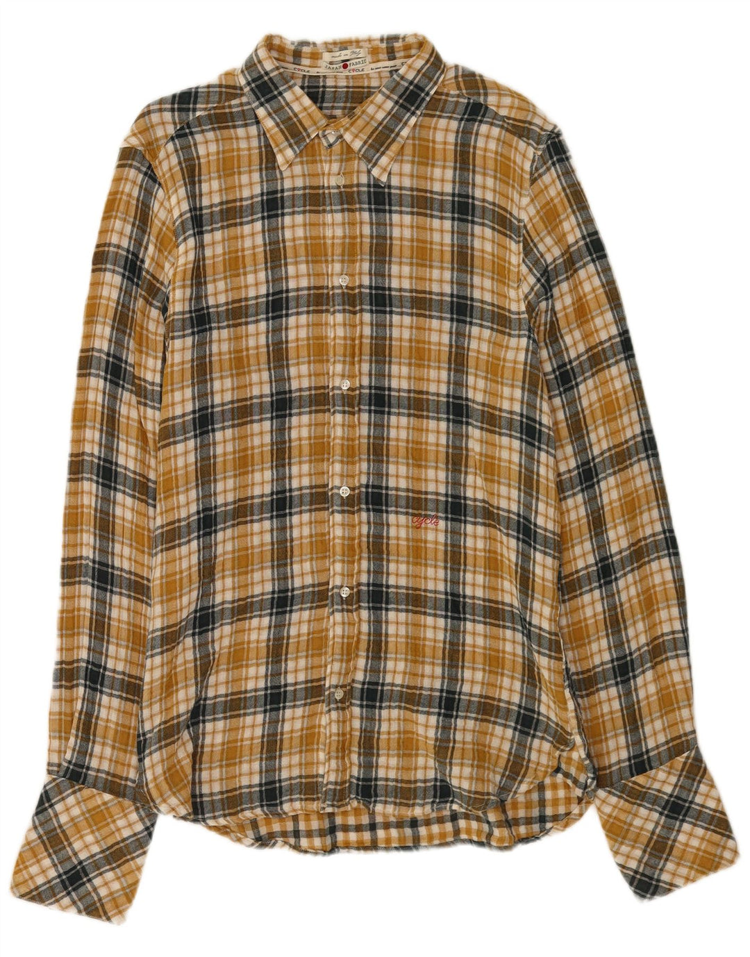 Cycle Camisa De Franela De Cuadros XL Algodón A Cuadros Amarillo Hombre