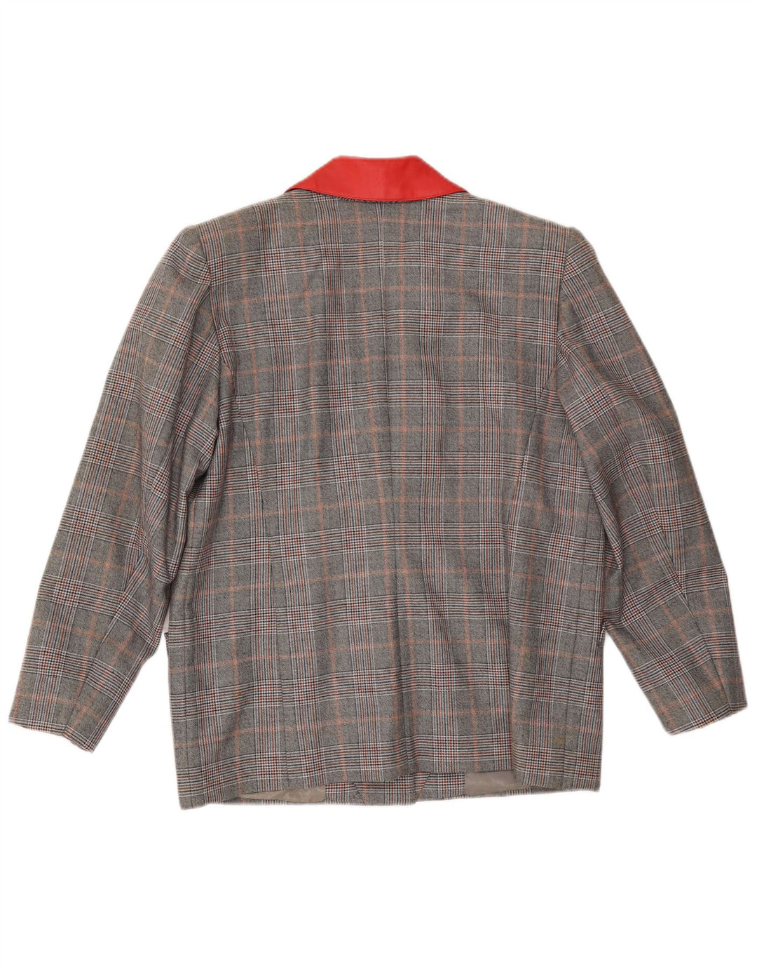 VINTAGE chaqueta blazer de 3 botones para mujer Reino Unido 16 cheque gris grande