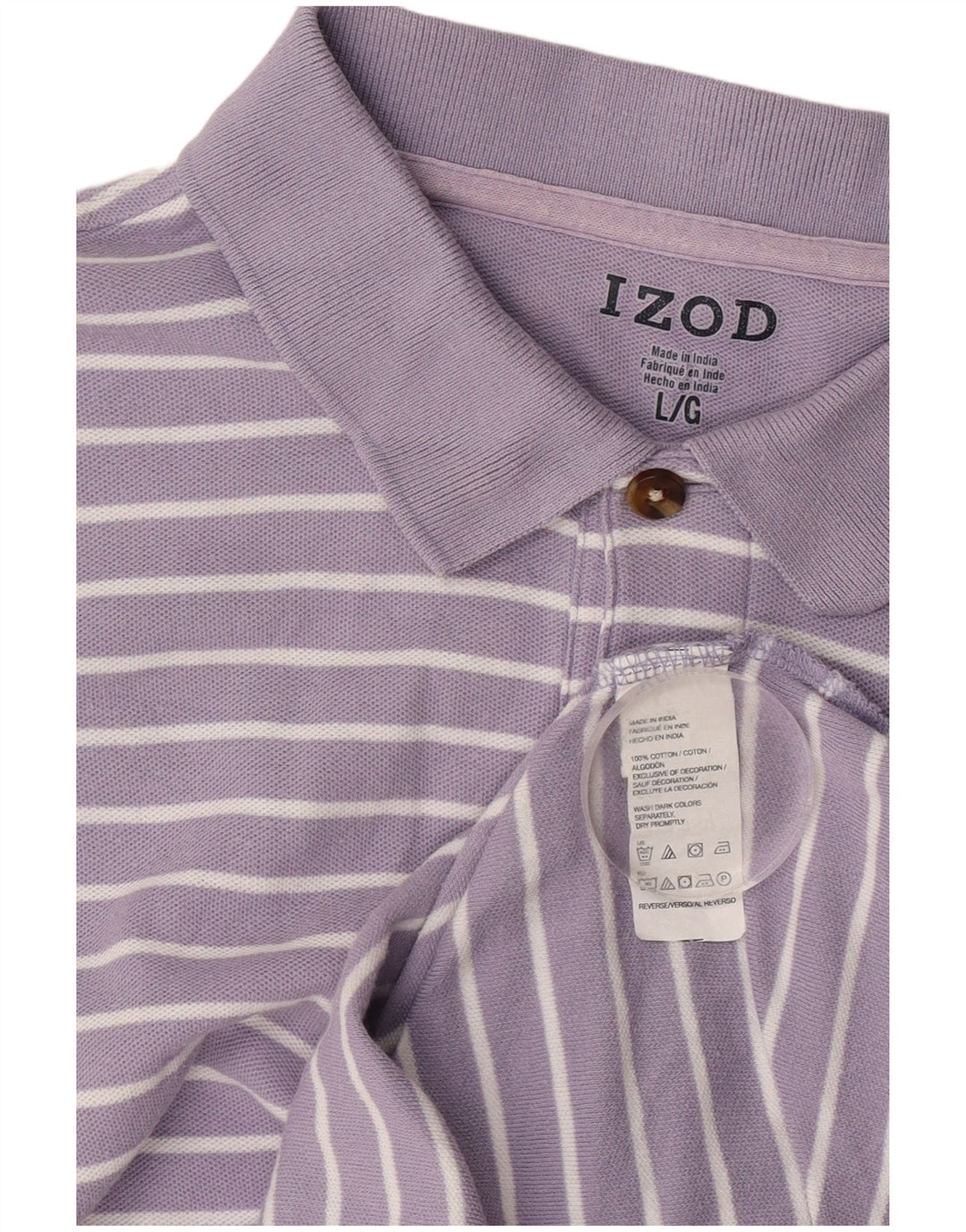 Izod Polo De Hombre De Algodón A Rayas Morado Grande