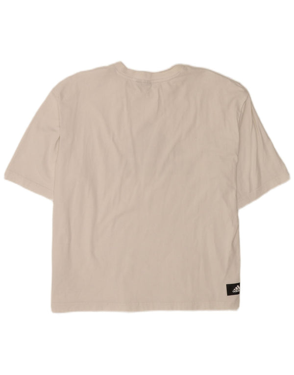 Adidas Camiseta gráfica para mujer Top UK 46 Large White Cotton