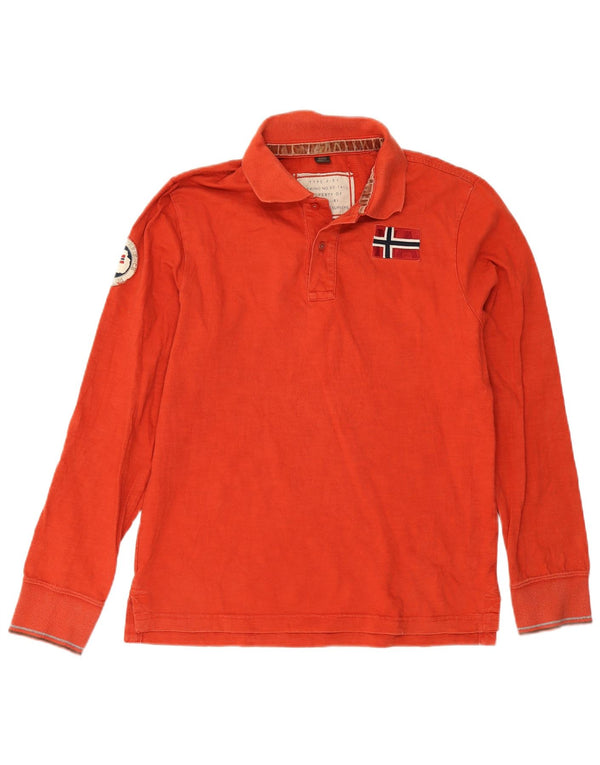 Napapijri Polo De Rugby De Manga Larga Con Gráfico Para Hombre Algodón Marrón Grande