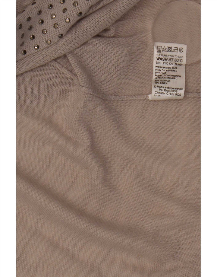 Marks & Spencer Cárdigan asimétrico para mujer UK 44 Acrílico gris medio