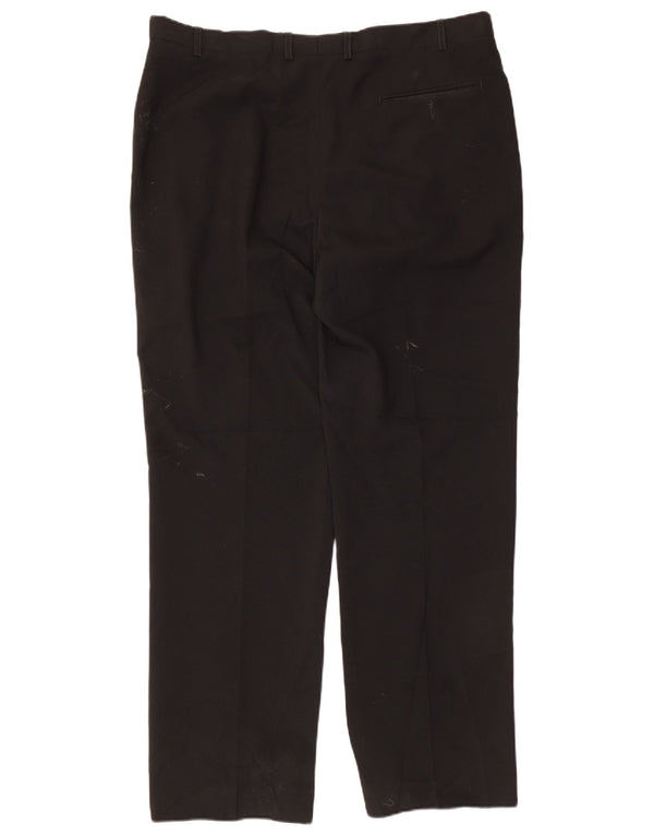 Marks & Spencer Pantalón de traje recto para hombre W38 L31 Poliéster negro