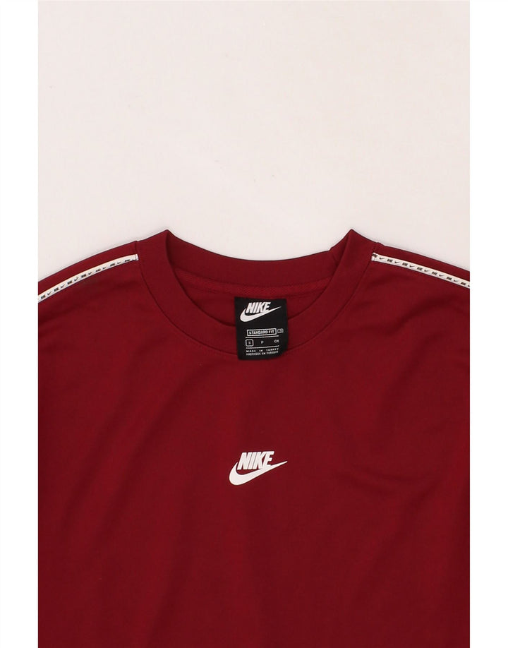NIKE Mens Graphic Sweatshirt Jumper Small Red Polyester Vintage Nike and Second-Hand Nike from Messina Hembry 