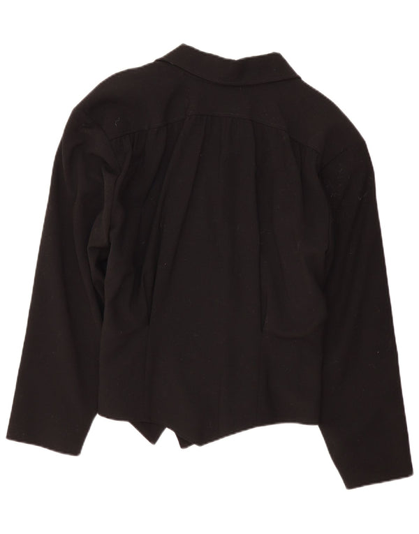 Vintage mujer doble pecho chaqueta blazer de gran tamaño EU 36 pequeño negro