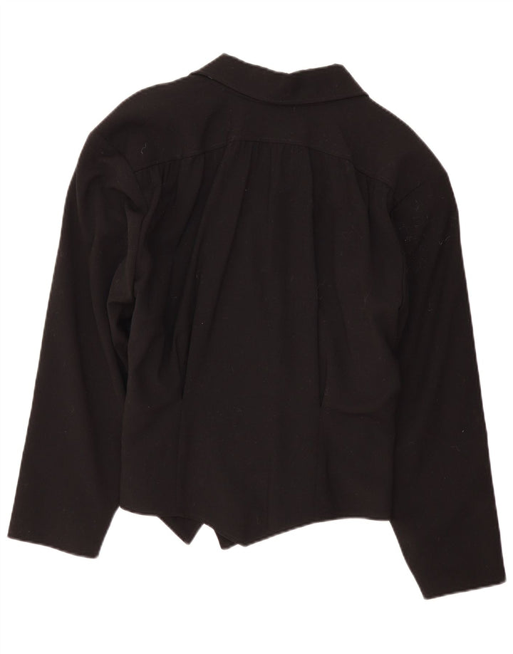 Vintage mujer doble pecho chaqueta blazer de gran tamaño EU 36 pequeño negro