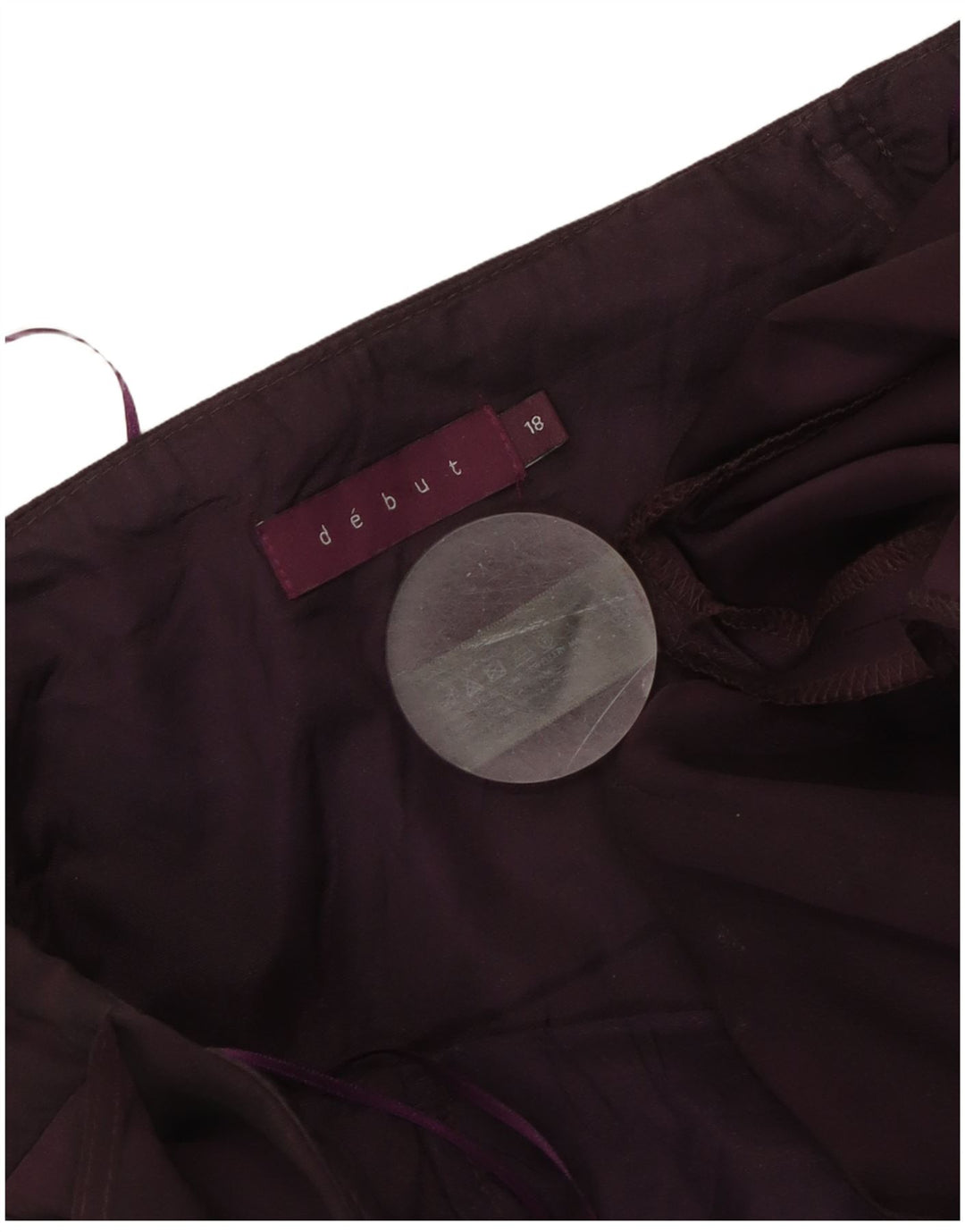 DEBUT Vestido largo sin tirantes para mujer UK 40 XL Poliéster morado