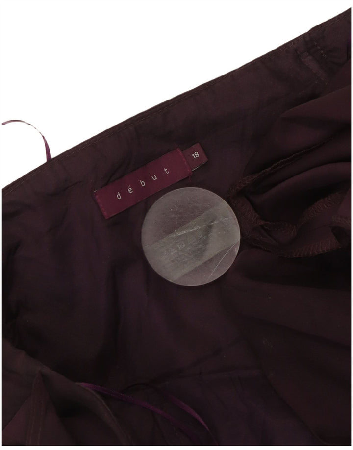 DEBUT Vestido largo sin tirantes para mujer UK 40 XL Poliéster morado