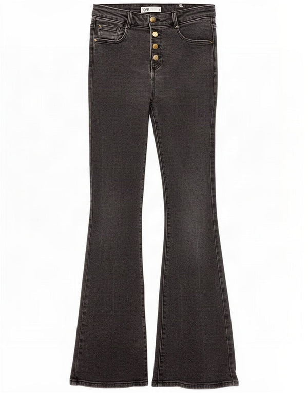 Zara Jeans Acampanados Mujer EU 36 XS W26 L32 Algodón Gris
