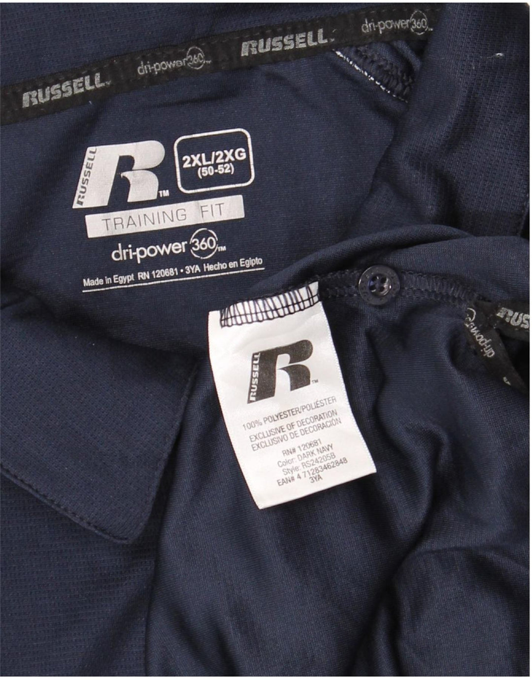 RUSSELL ATHLETIC Polo Hombre UK 50/52 2XL Azul Marino Poliéster