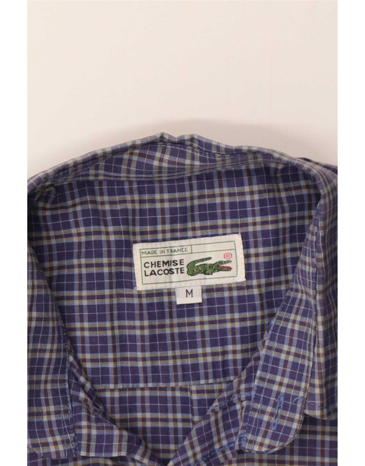 Camisa Lacoste Hombre Manga Corta Cuadros Azul Marino Medio