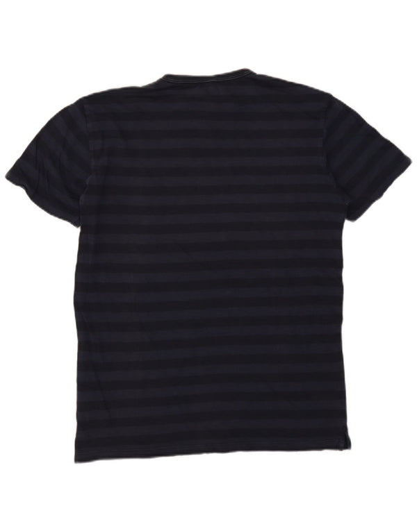 SUN68 Camiseta para hombre Top Medium Azul marino Rayas Algodón