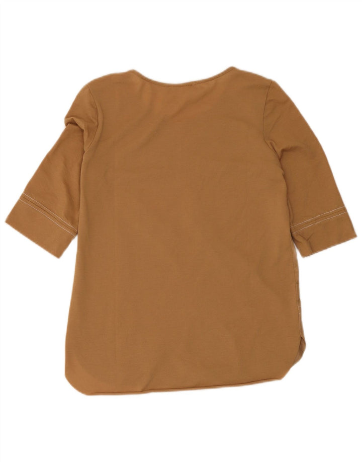 Zara Mujer Blusa Top UK 10 Small Marrón