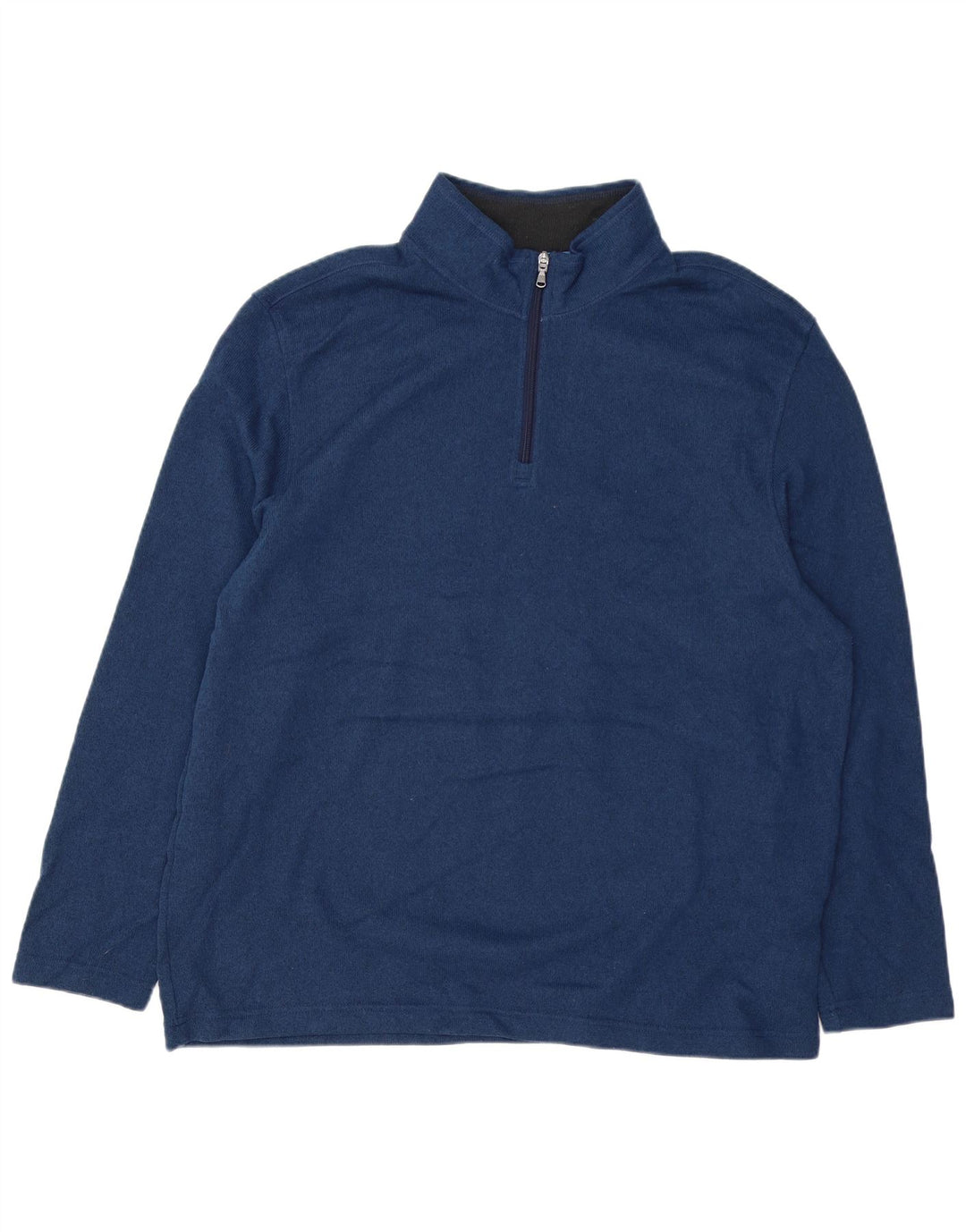 IZOD Sudadera con cuello y cremallera para hombre Jersey 2XL Poliéster moteado azul marino