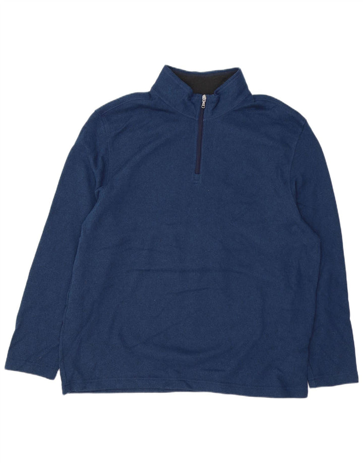 IZOD Sudadera con cuello y cremallera para hombre Jersey 2XL Poliéster moteado azul marino
