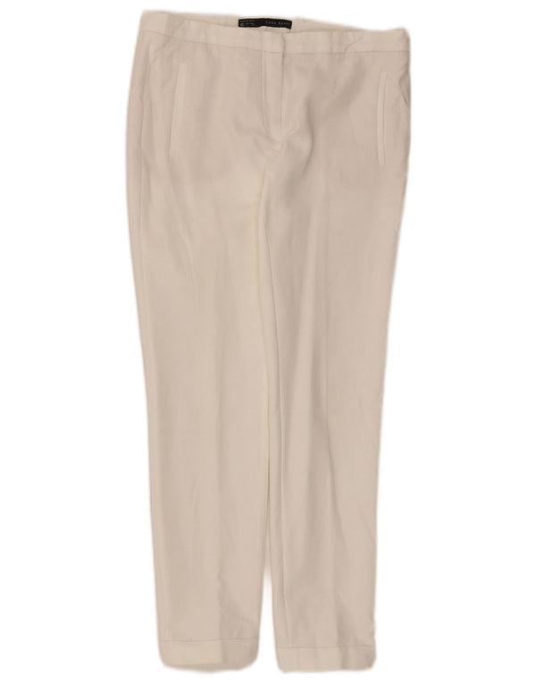 Zara Mens Crop Slim Chino Pantalones Pequeños W26 L26 Algodón Blanco