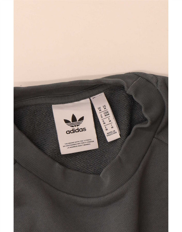 Adidas Hombre Sudadera Gráfica Jumper Algodón Gris Medio