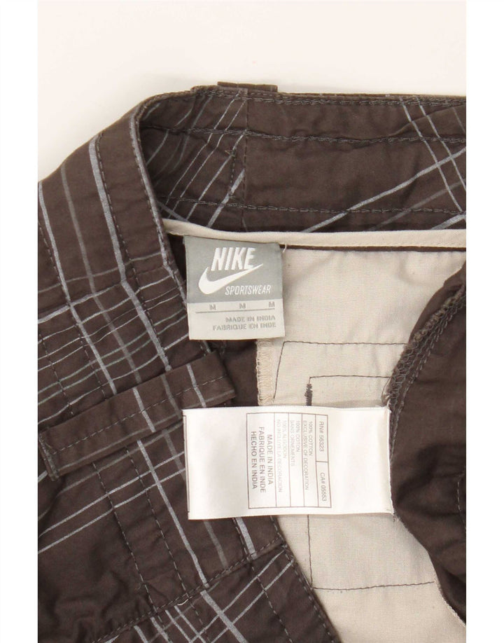 Pantalones cortos chinos Nike para hombre medianos W32 algodón a cuadros marrón