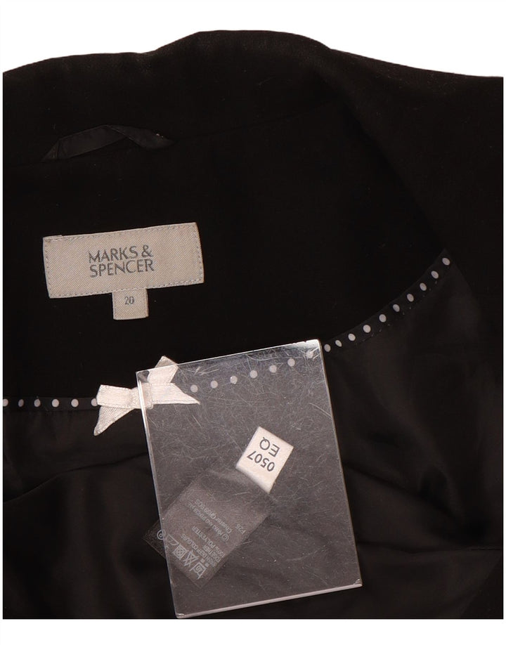 Marks & Spencer Chaqueta tipo blazer de 3 botones para mujer UK 20 2XL Poliéster negro
