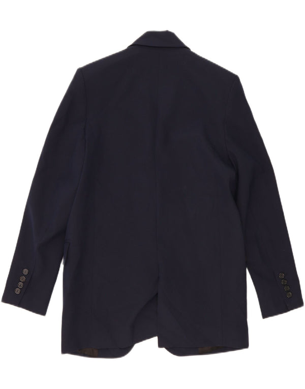 Zara Chaqueta Blazer Extragrande con 2 Botones para Mujer UK 6 XS Viscosa Azul Marino