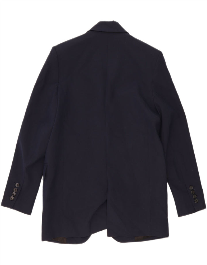 Zara Chaqueta Blazer Extragrande con 2 Botones para Mujer UK 6 XS Viscosa Azul Marino