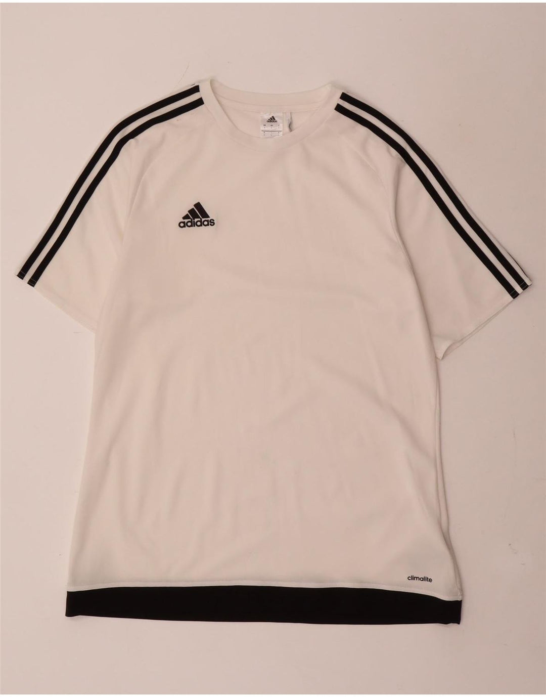 Adidas Hombre Climalite Camiseta Top Grande Blanco Colorblock Poliéster