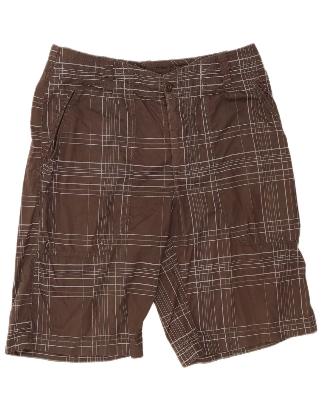 Pantalones cortos chinos Nike para hombre medianos W32 algodón a cuadros marrón