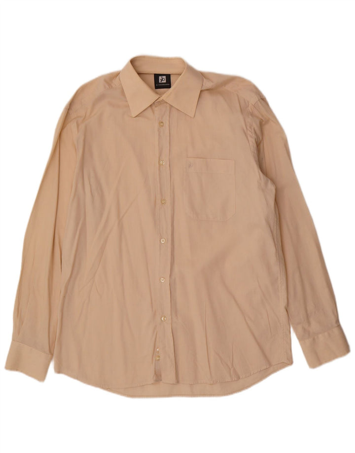 Roccobarocco Camisa para hombre Talla 15 1/2 39 Algodón beige medio