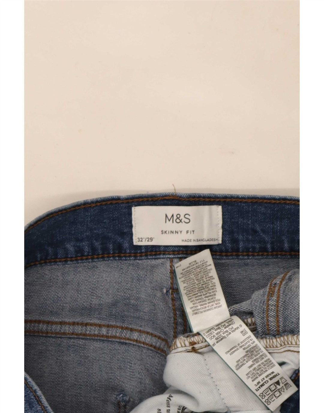 Marks & Spencer Vaqueros pitillo para hombre W32 L29 Algodón azul