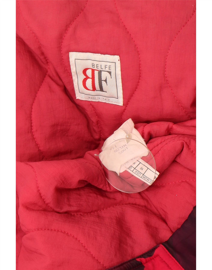 Belfe & Belfe Chaqueta de esquí extragrande para mujer UK 46 Large Pink Floral Nylon