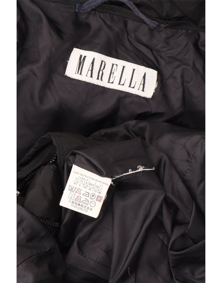 MARELLA Womens Loose Fit Padded Coat UK 10 Small Navy Blue