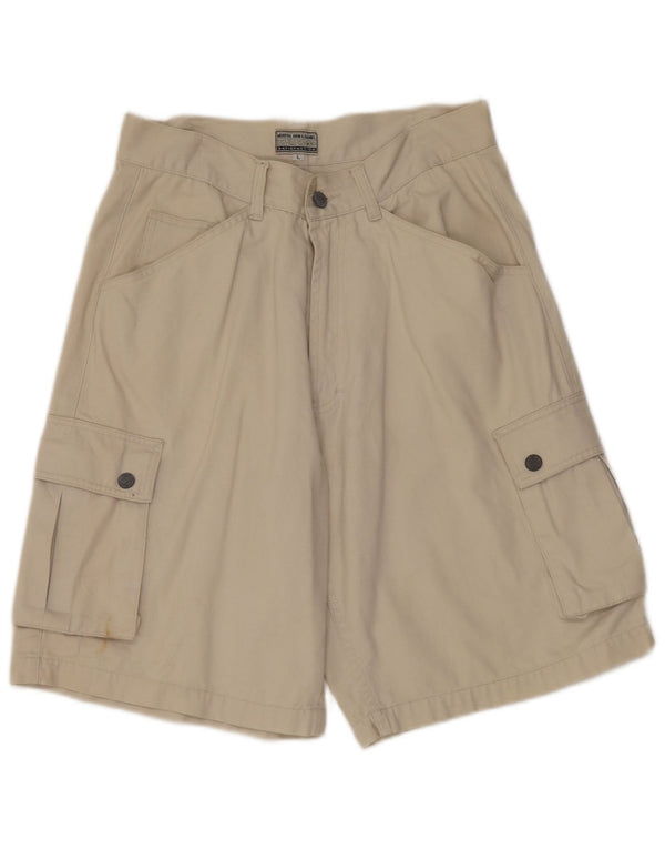 Vintage hombres cargo pantalones cortos grandes W30 Beige