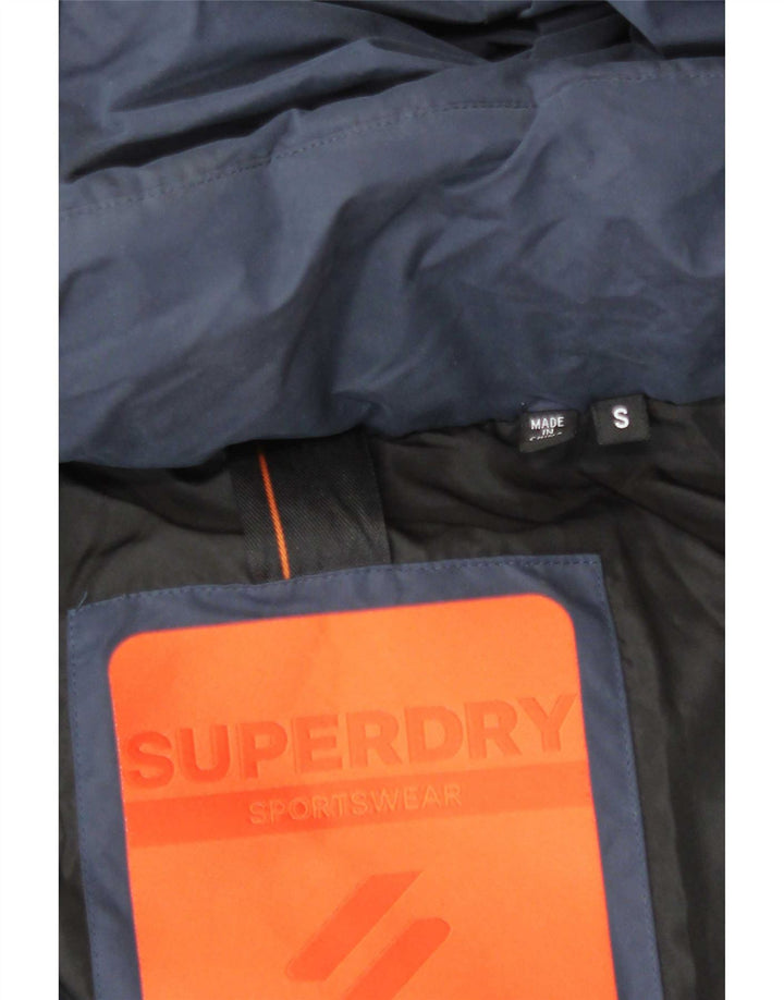Superdry Chaqueta acolchada con capucha para hombre ES 36 Small Azul marino Poliéster