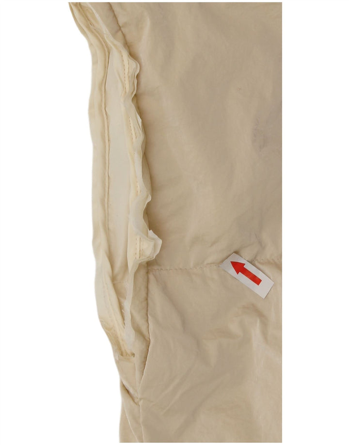 Zara Mujer Chaleco Acolchado Largo Extragrande UK 10 Small Poliéster Beige