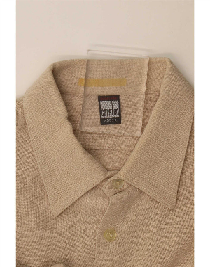 Camisa vintage para hombre grande beige