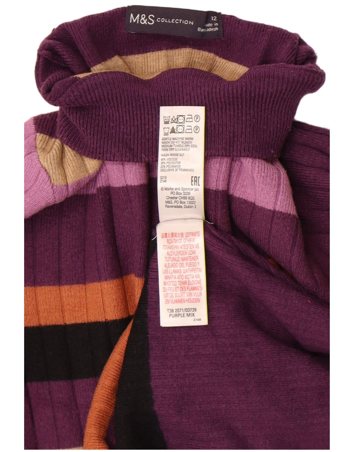 Marks & Spencer Jersey con cuello alto para mujer, talla 40, color morado mediano