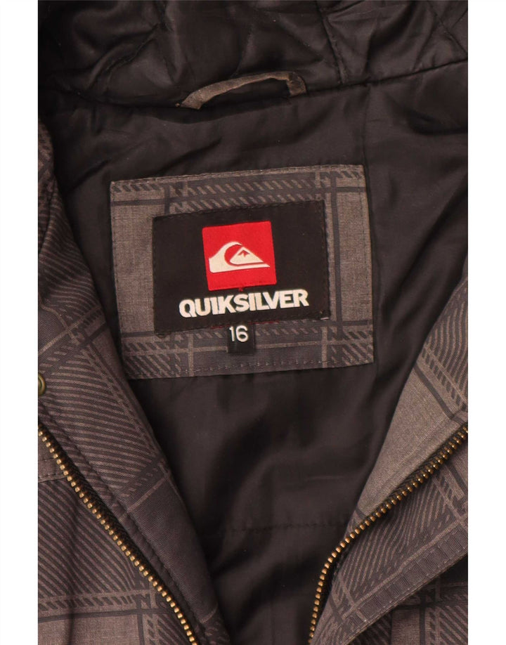 Quiksilver Cazadora bomber con capucha para niño 15-16 años Gris Cuadros Poliéster
