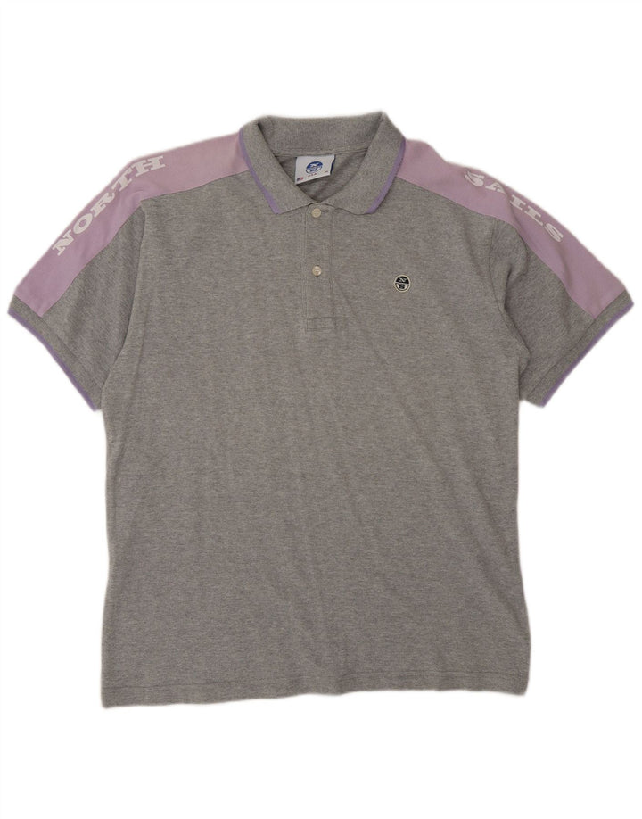 North Sails Polo De Hombre Con Estampado De Algodón Color Block Gris Medio