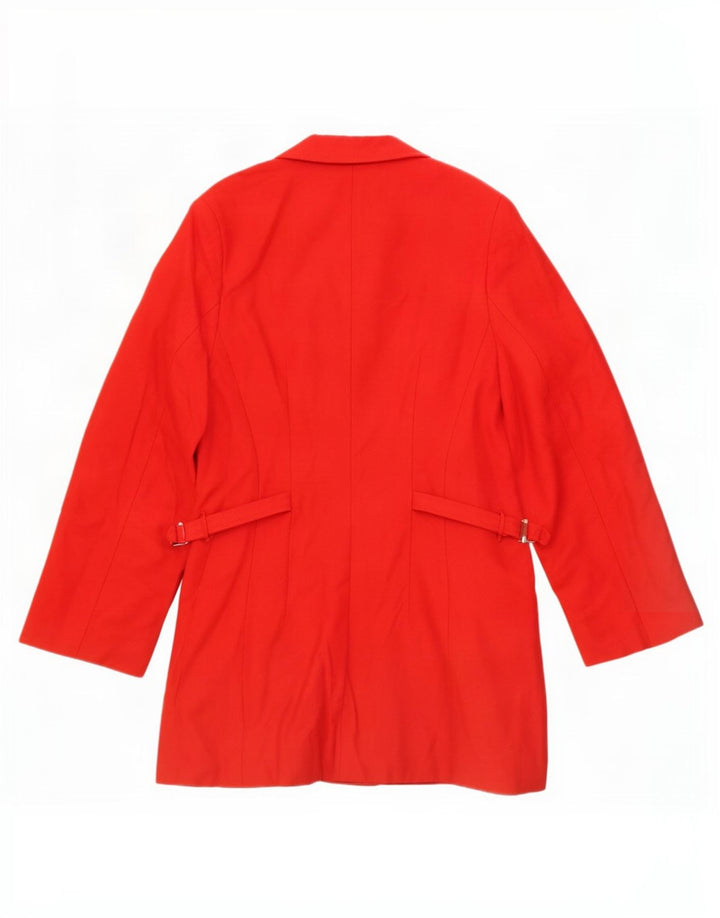 Vintage mujer 4 botones Blazer chaqueta Reino Unido 14 rojo medio