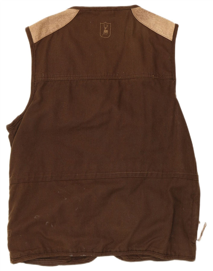 Deerhunter Chaleco para hombre UK 40 Large Marrón Colorblock Algodón