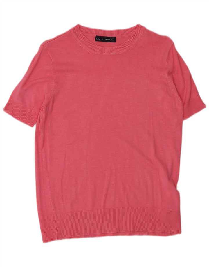 Marks & Spencer Suéter con Cuello Barco para Mujer UK 8 Small Pink
