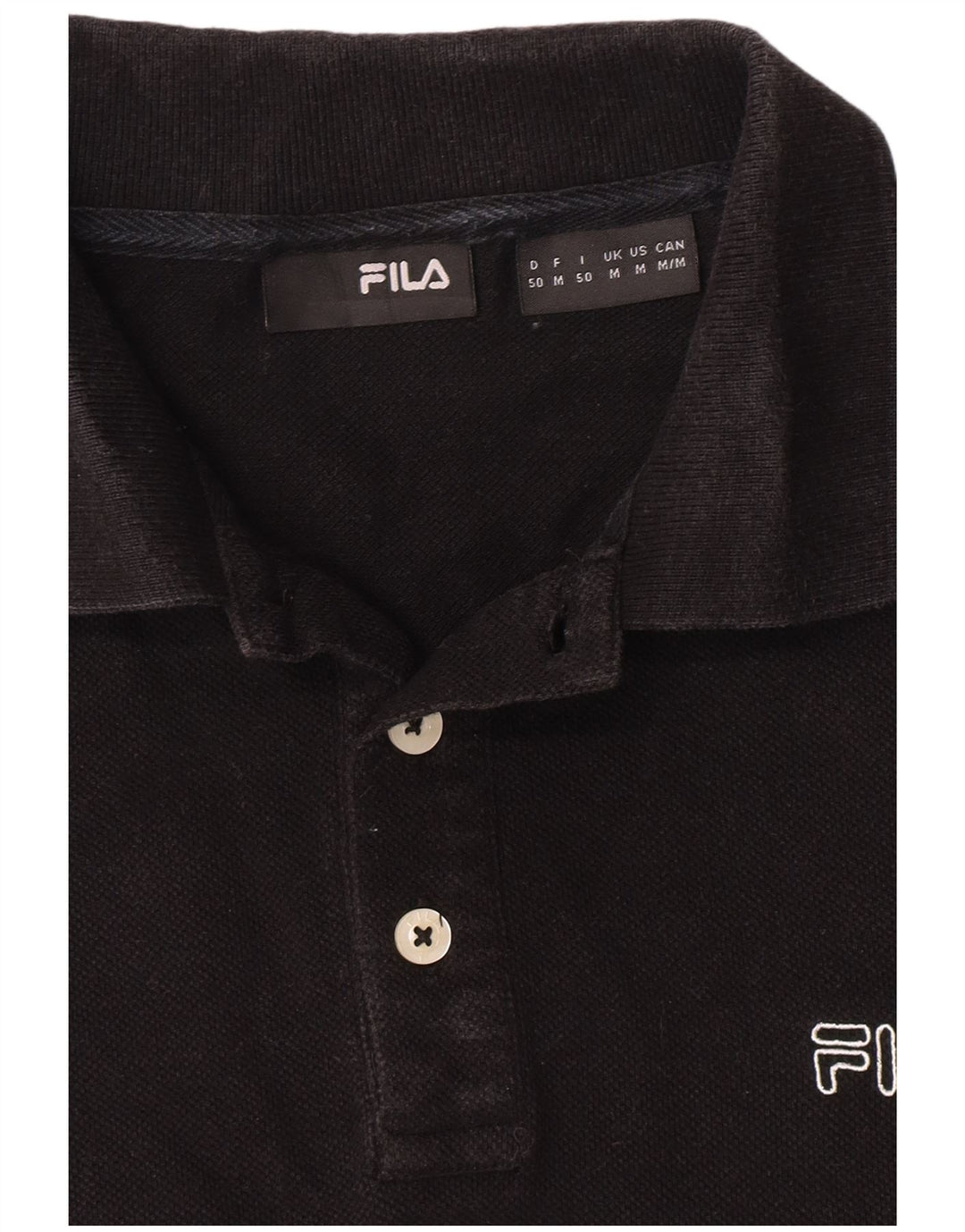 Polo Fila Hombre Negro Mediano